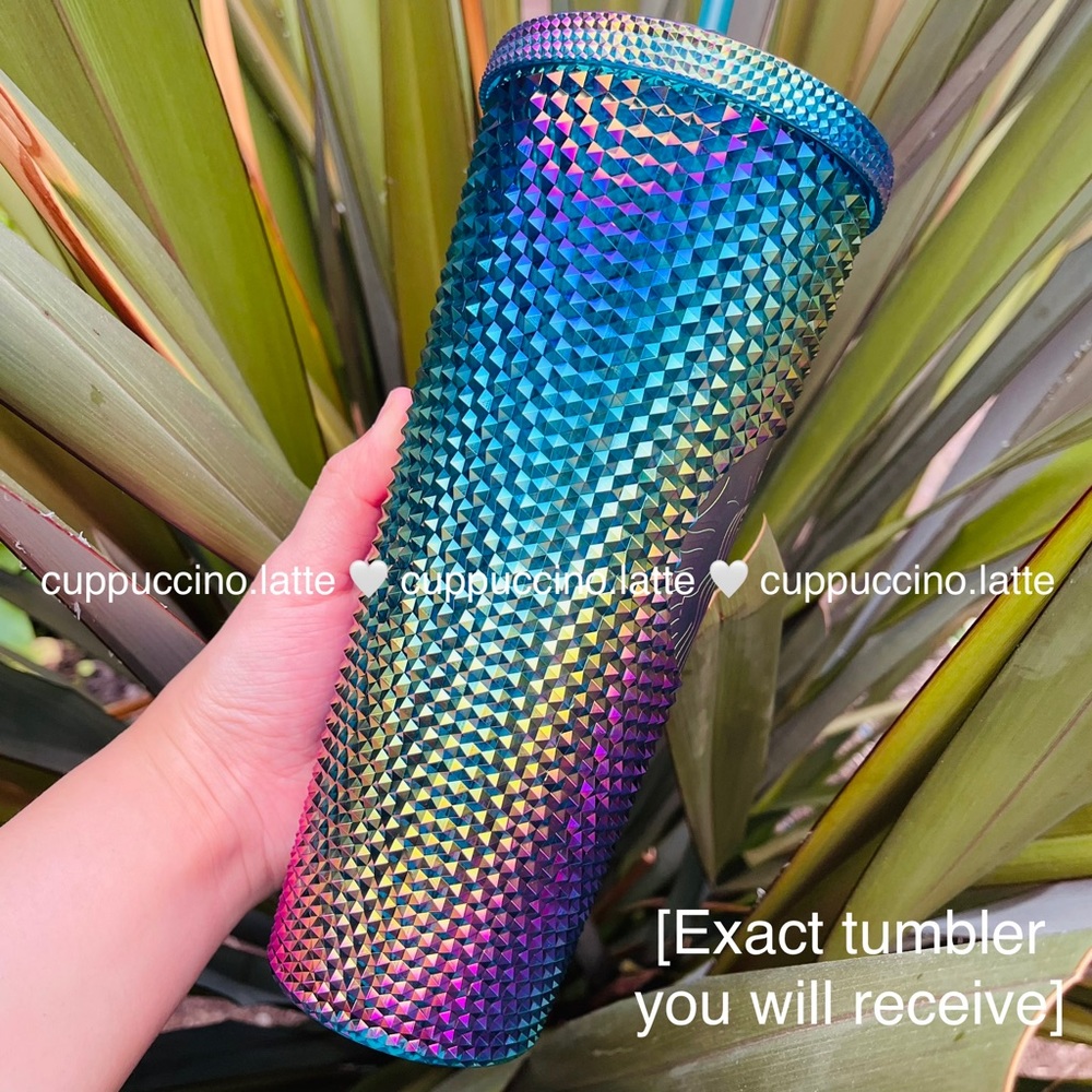 🌈LAST💜Starbucks Metallic Oil Slick Rainbow Studded - Picture 4 of 11